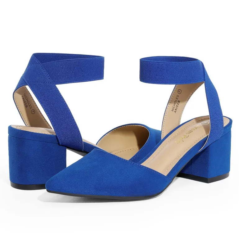 Pointed Toe Pumps with Ankle Strap