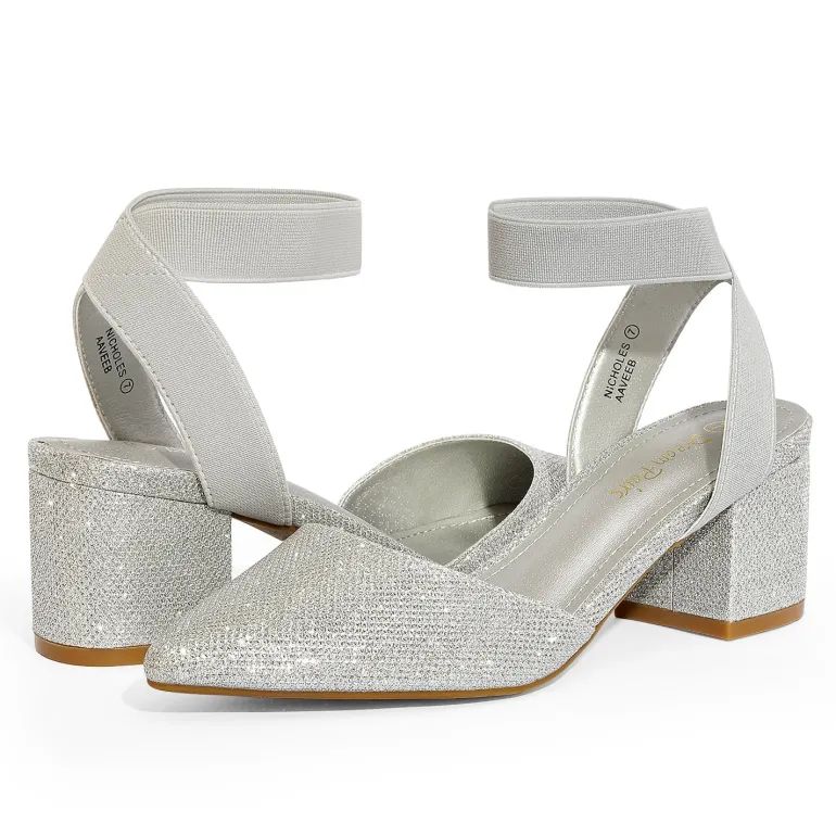 Pointed Toe Pumps with Ankle Strap