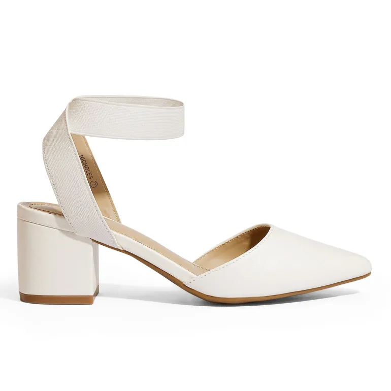 Pointed Toe Pumps with Ankle Strap