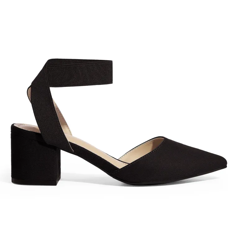 Pointed Toe Pumps with Ankle Strap