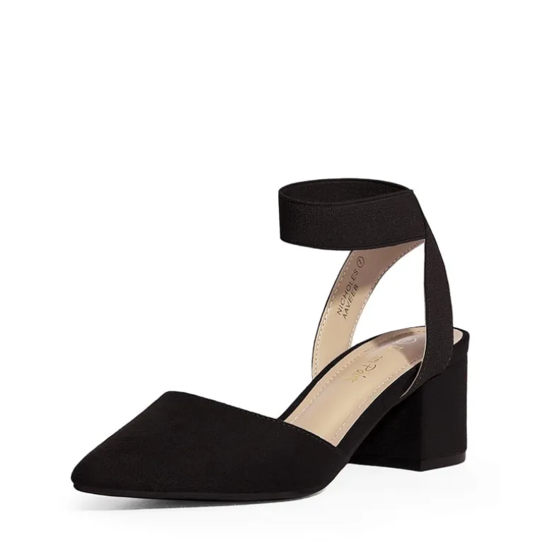 Pointed Toe Pumps with Ankle Strap