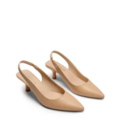 Pointed Toe Slingback Kitten Heel Pumps