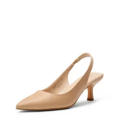 Pointed Toe Slingback Kitten Heel Pumps