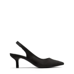 Pointed Toe Slingback Kitten Heel Pumps