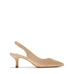 Pointed Toe Slingback Kitten Heel Pumps
