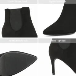 Pointed Toe Stiletto Chelsea Ankle Booties