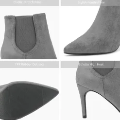 Pointed Toe Stiletto Chelsea Ankle Booties