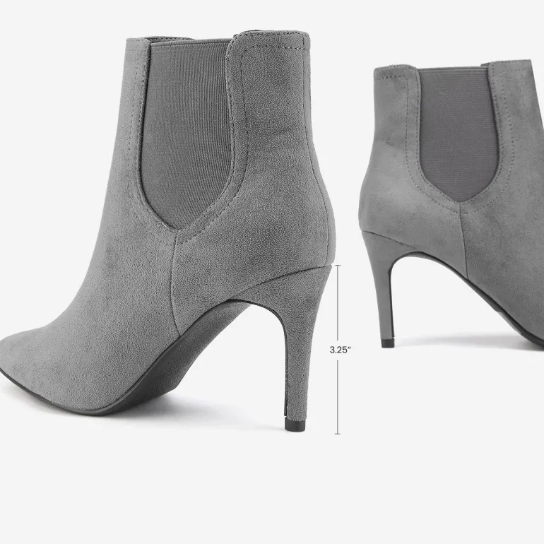 Pointed Toe Stiletto Chelsea Ankle Booties