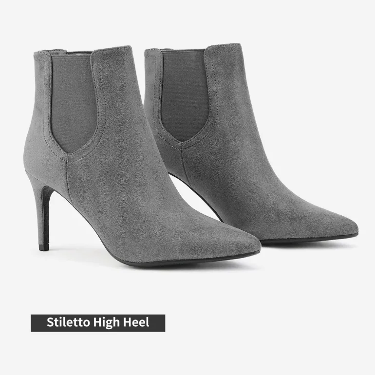 Pointed Toe Stiletto Chelsea Ankle Booties