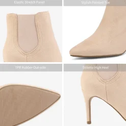 Pointed Toe Stiletto Chelsea Ankle Booties