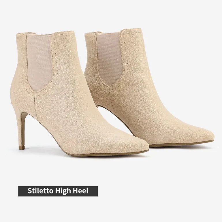Pointed Toe Stiletto Chelsea Ankle Booties