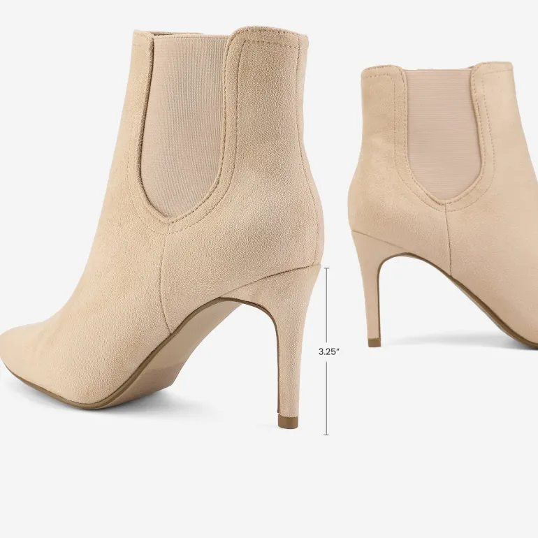 Pointed Toe Stiletto Chelsea Ankle Booties