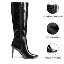 Pointed Toe Stiletto High Heel Knee High Boots