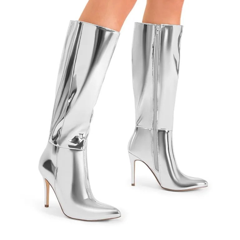 Pointed Toe Stiletto High Heel Knee High Boots