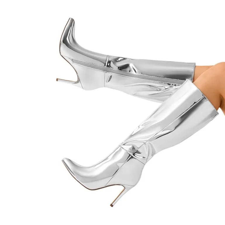 Pointed Toe Stiletto High Heel Knee High Boots