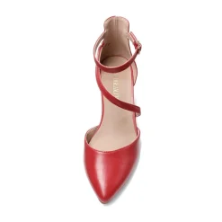 Pointed Toe Strap Chunky Heel Pumps