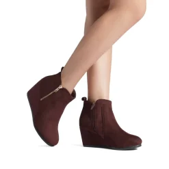 Pointed Toe Suede Wedge Bootie