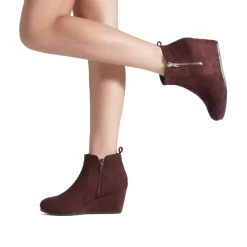 Pointed Toe Suede Wedge Bootie