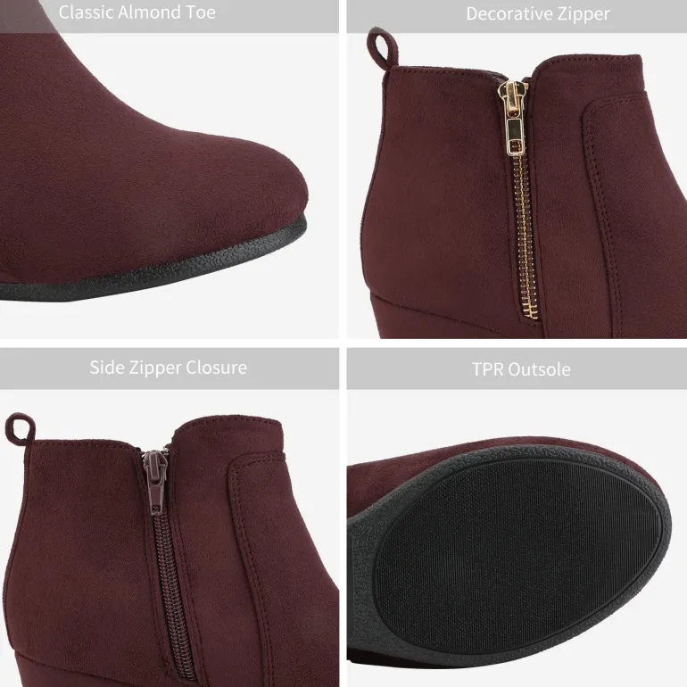 Pointed Toe Suede Wedge Bootie