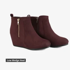 Pointed Toe Suede Wedge Bootie