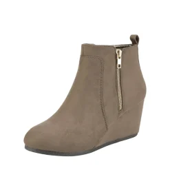 Pointed Toe Suede Wedge Bootie