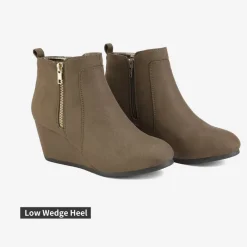 Pointed Toe Suede Wedge Bootie