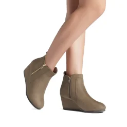 Pointed Toe Suede Wedge Bootie