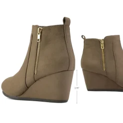 Pointed Toe Suede Wedge Bootie