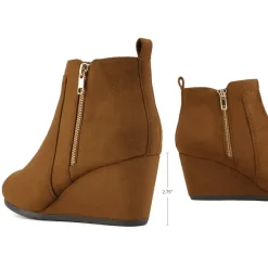 Pointed Toe Suede Wedge Bootie