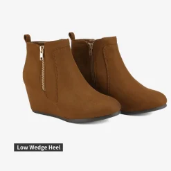 Pointed Toe Suede Wedge Bootie