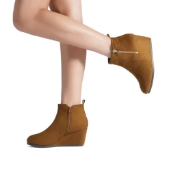 Pointed Toe Suede Wedge Bootie