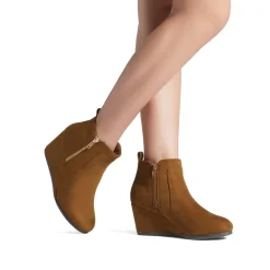 Pointed Toe Suede Wedge Bootie