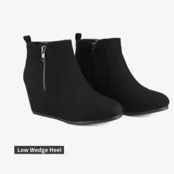Pointed Toe Suede Wedge Bootie