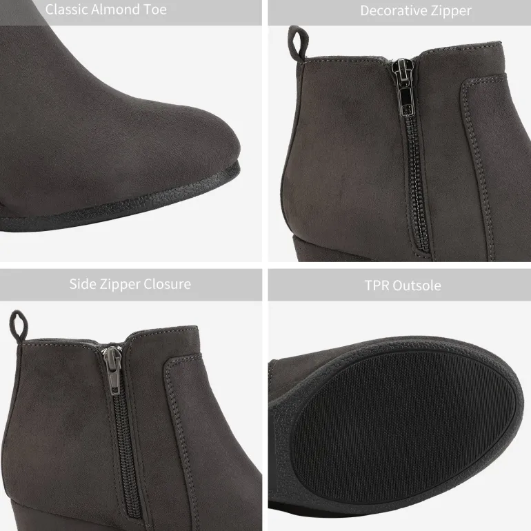 Pointed Toe Suede Wedge Bootie