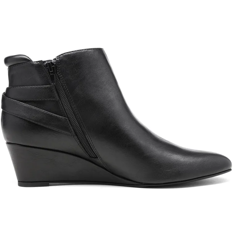 Pointed Toe Wedge Heel Ankle Booties