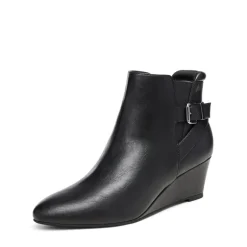 Pointed Toe Wedge Heel Ankle Booties