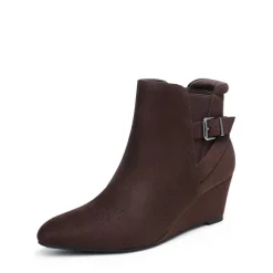 Pointed Toe Wedge Heel Ankle Booties