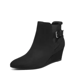 Pointed Toe Wedge Heel Ankle Booties