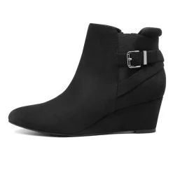 Pointed Toe Wedge Heel Ankle Booties
