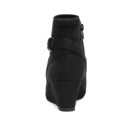 Pointed Toe Wedge Heel Ankle Booties