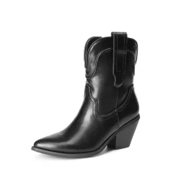 Pointed Toe Western Cowboy Mid Calf Boots