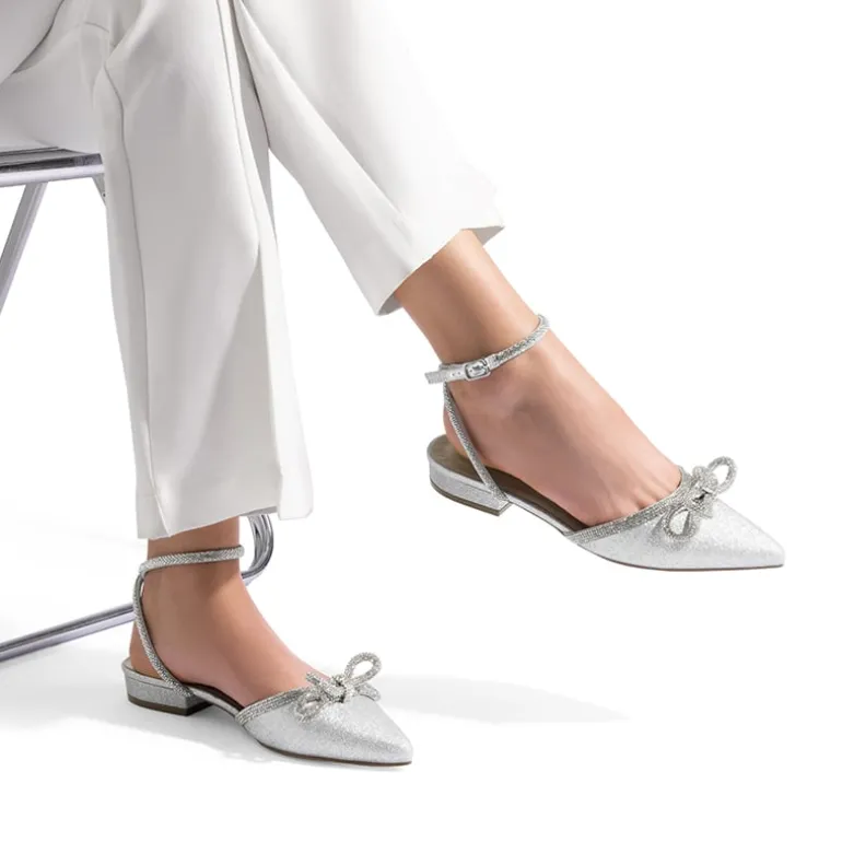 Rhinestone Bow Flats