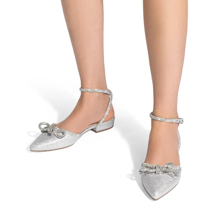 Rhinestone Bow Flats