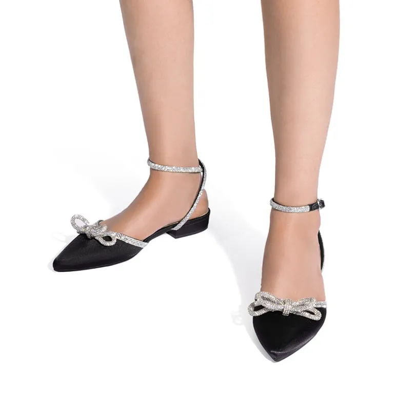 Rhinestone Bow Flats