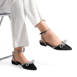 Rhinestone Bow Flats