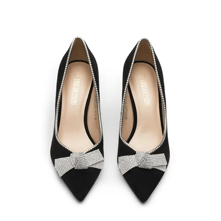 Rhinestone Bowknot Stiletto Heel Pumps