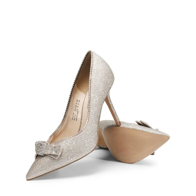 Rhinestone Bowknot Stiletto Heel Pumps