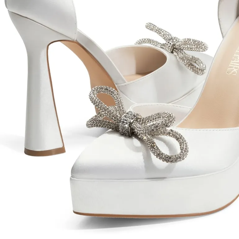 Rhinestone Bow Platform Pumps