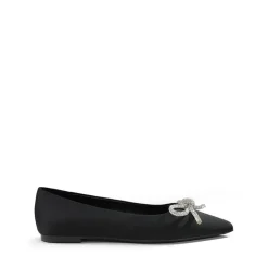 Rhinestone Bow Pointed Toe Flats