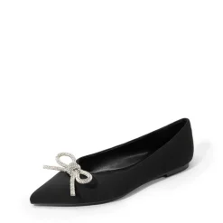 Rhinestone Bow Pointed Toe Flats